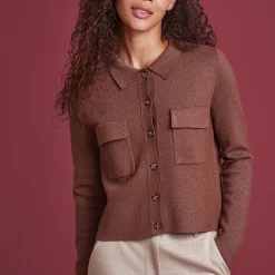 Gilet chocolat marron caramel