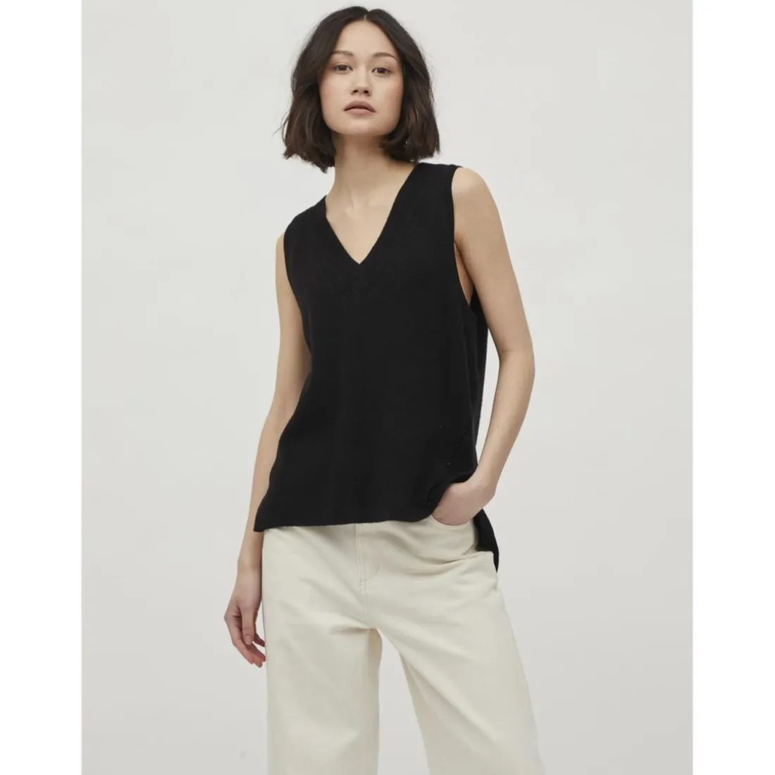 Gilet col en v noir
