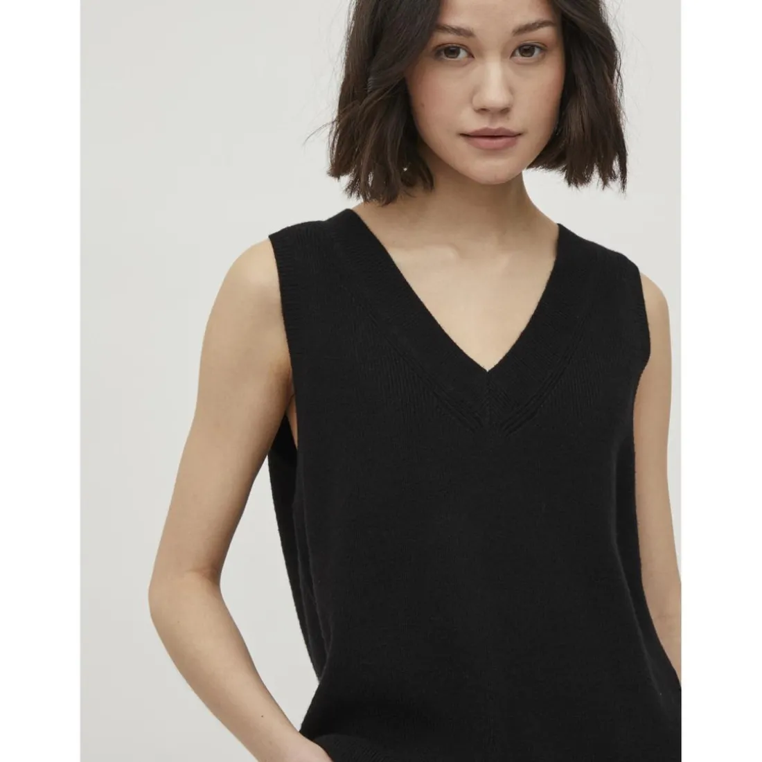 Gilet col en v noir