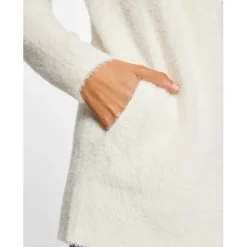 Gilet long maille duveteuse