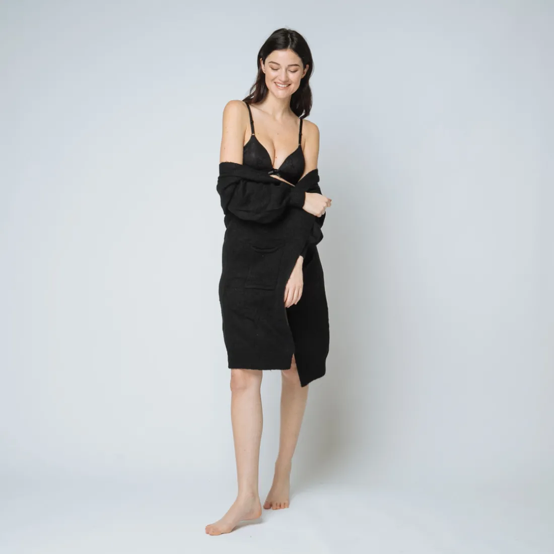 Gilet mi-long loose - Noir