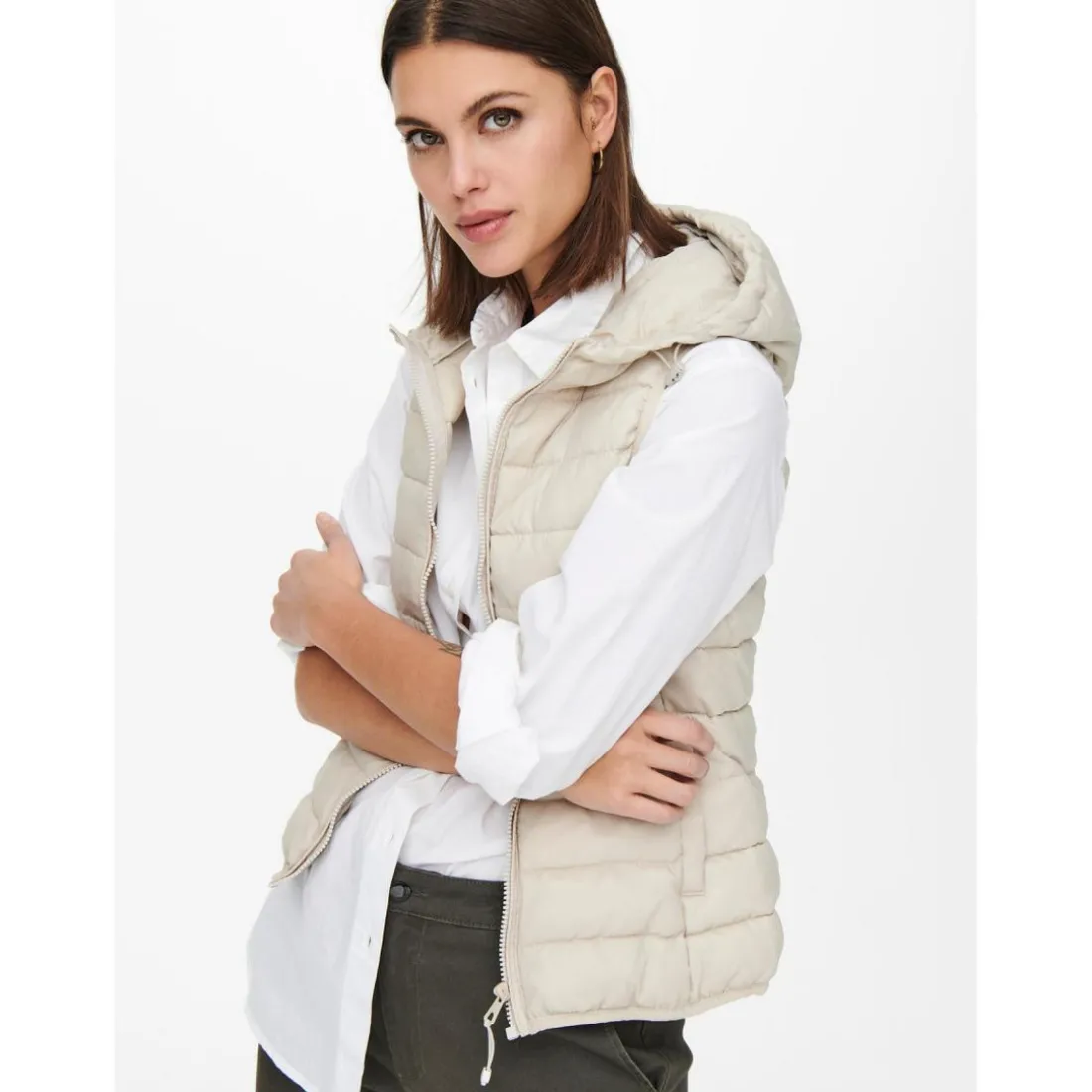 Gilets anti-froid beige en nylon
