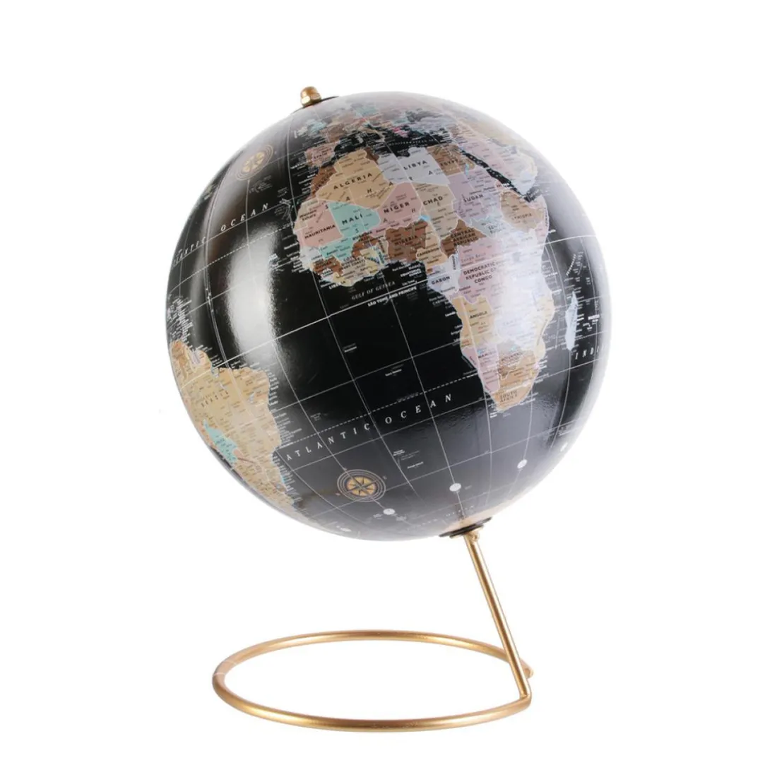 Globe Terrestre Noir et Doré MUNDO
