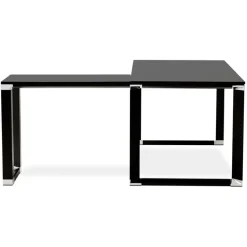 Grand bureau de direction en angle 'XLINE' en bois noir
