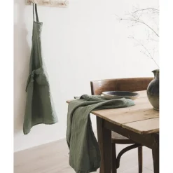 Grand Tablier en Coton Bio et Chanvre Kaki