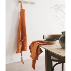 Grand Tablier en Coton Bio et Chanvre Terracota