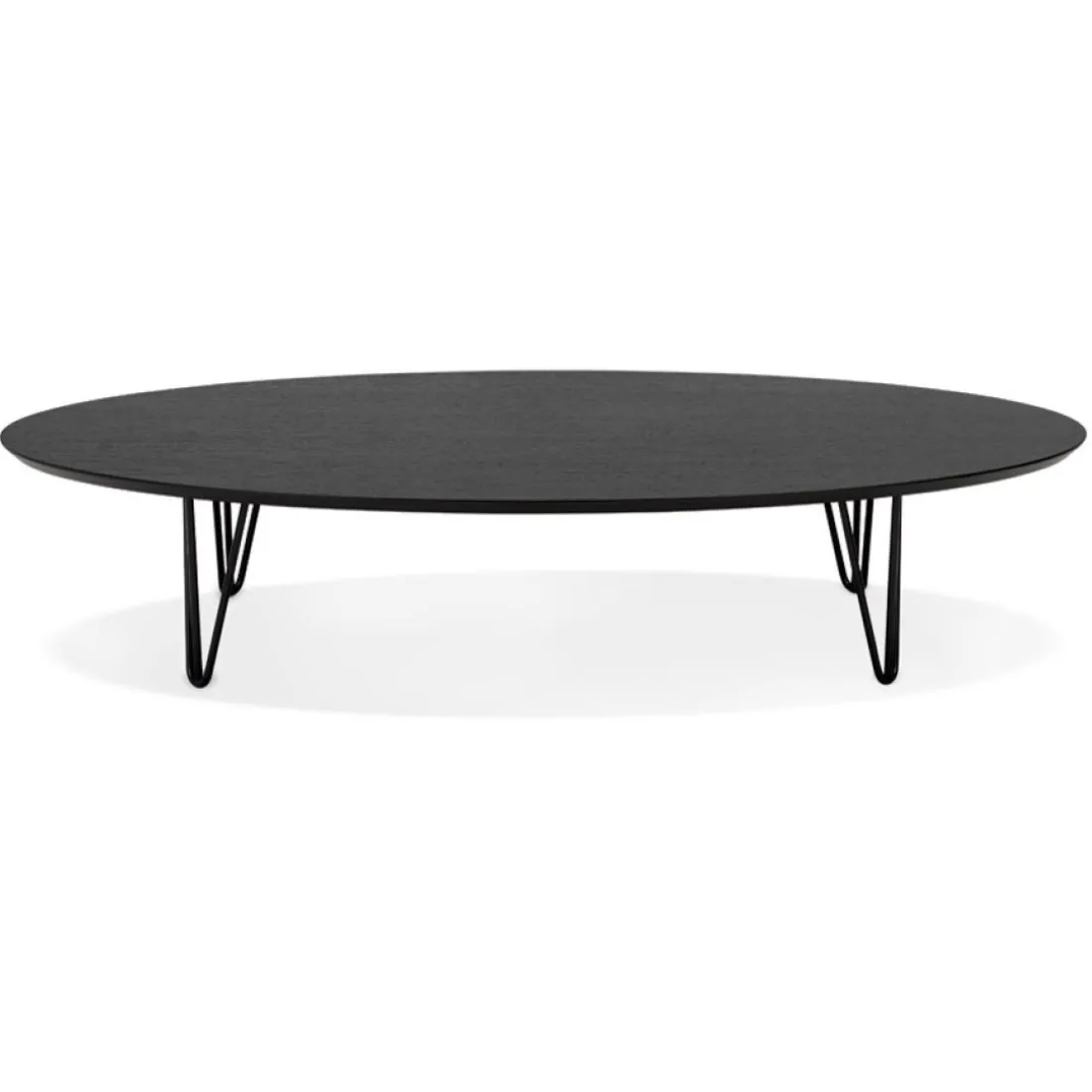 Grande table basse de salon 'ELYPSE' en bois et métal noir