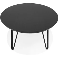 Grande table basse de salon 'ELYPSE' en bois et métal noir