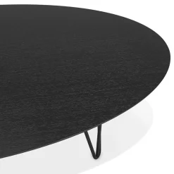 Grande table basse de salon 'ELYPSE' en bois et métal noir
