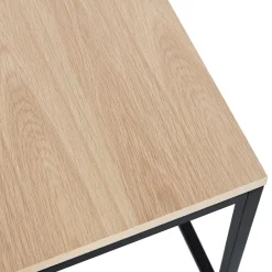 Grande table basse style industriel 'TRIBECA' en bois finition naturelle et métal noir