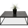 Grande table basse style industriel 'TRIBECA' en bois et métal noir