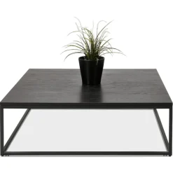 Grande table basse style industriel 'TRIBECA' en bois et métal noir