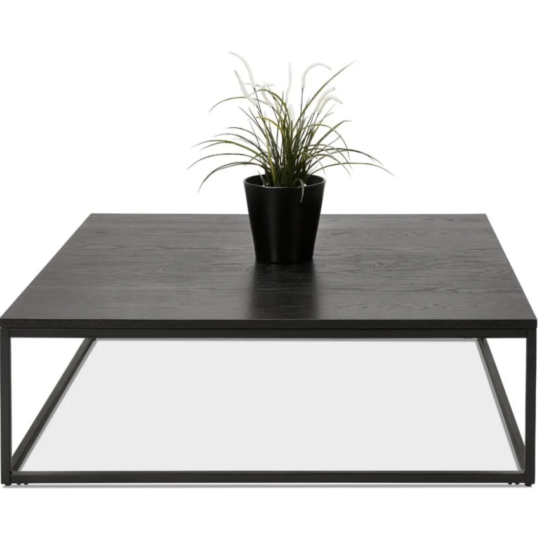 Grande table basse style industriel 'TRIBECA' en bois et métal noir