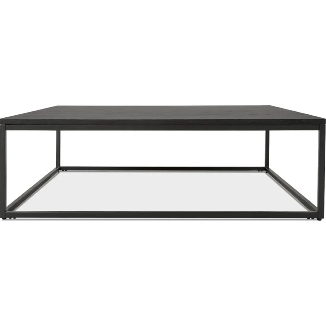 Grande table basse style industriel 'TRIBECA' en bois et métal noir