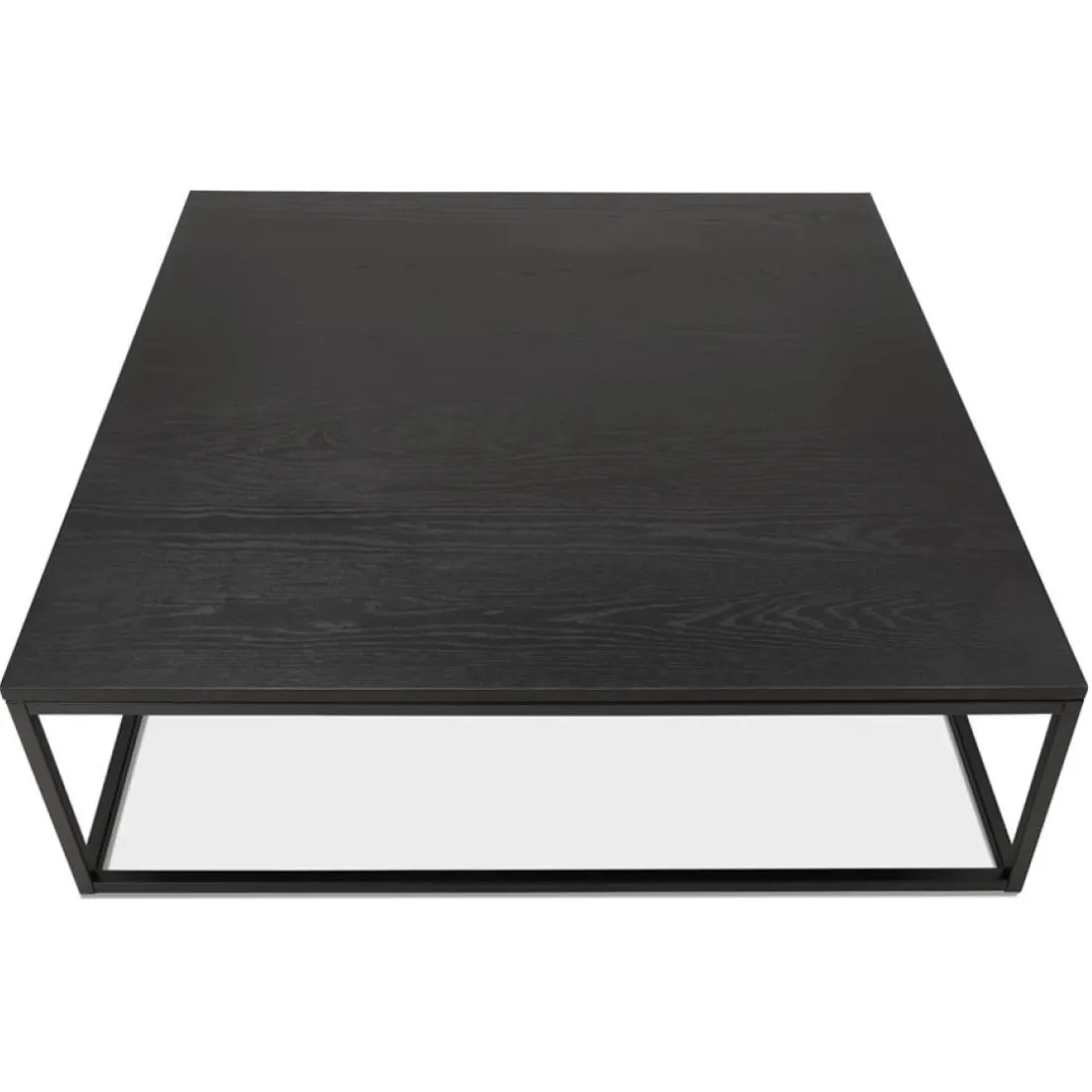 Grande table basse style industriel 'TRIBECA' en bois et métal noir