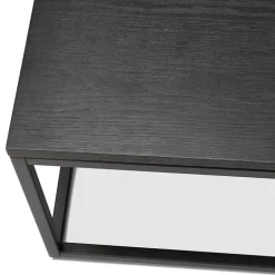 Grande table basse style industriel 'TRIBECA' en bois et métal noir