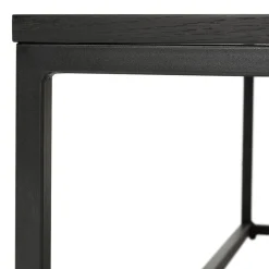 Grande table basse style industriel 'TRIBECA' en bois et métal noir
