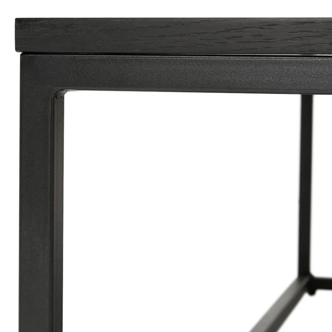 Grande table basse style industriel 'TRIBECA' en bois et métal noir