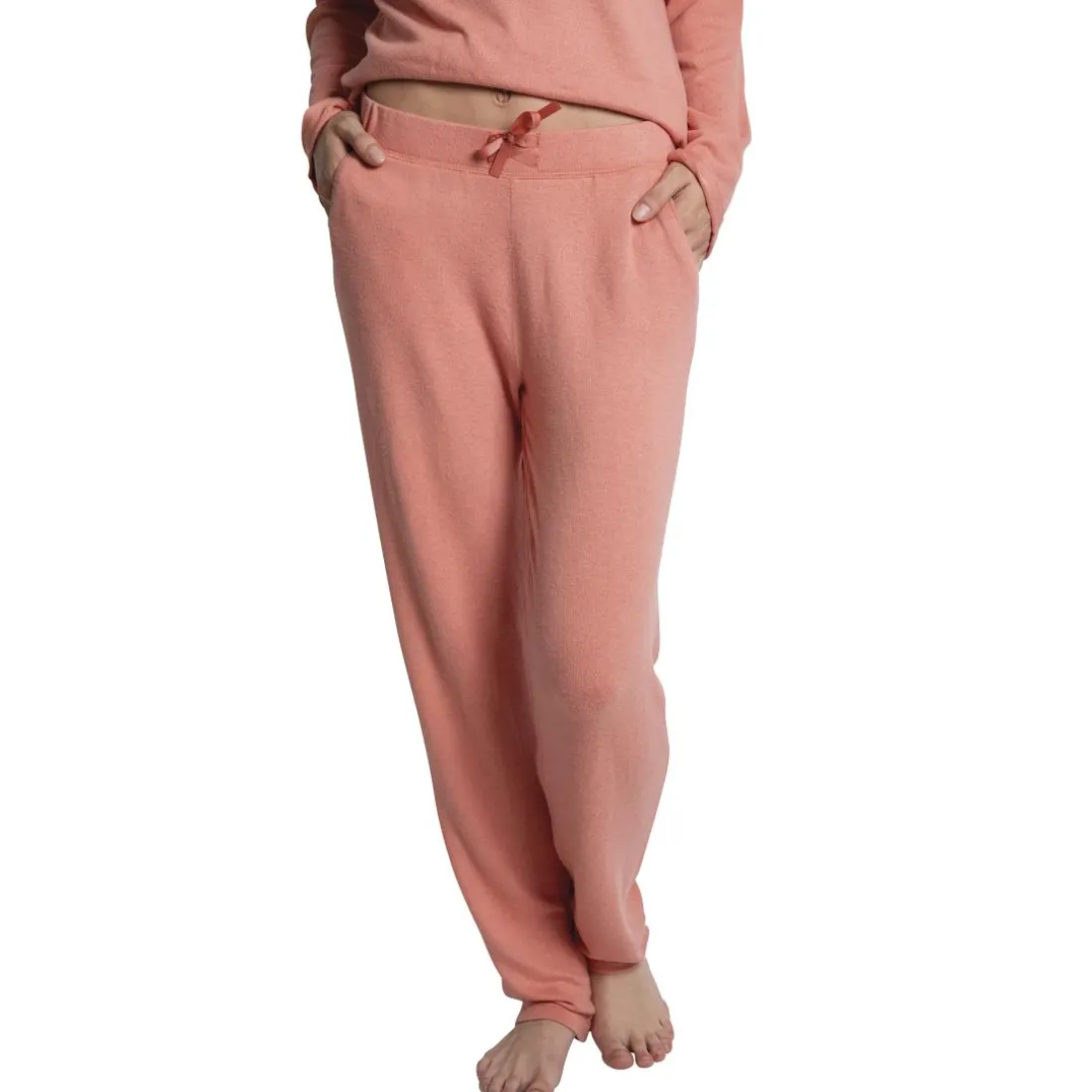 Guimauve - pantalon fluide coupe droite rose en viscose