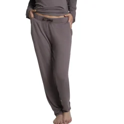 Guimauve - pantalon fluide coupe droite gris en viscose
