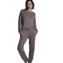 Guimauve - t-shirt manches longues fluide gris en viscose