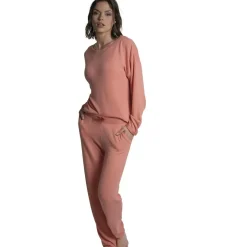 Guimauve - t-shirt manches longues fluide rose en viscose