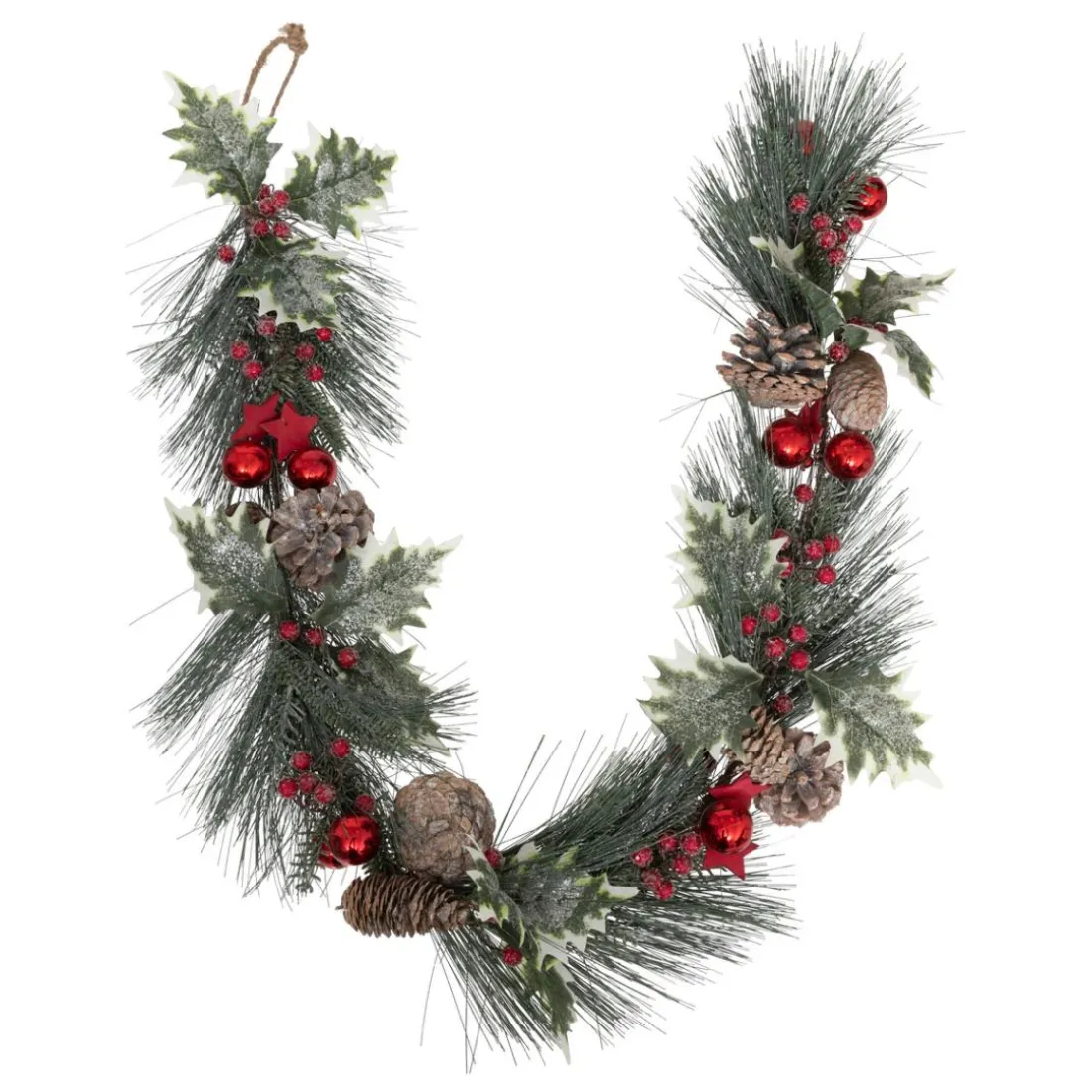 Guirlande de Noël branche décorations rouge