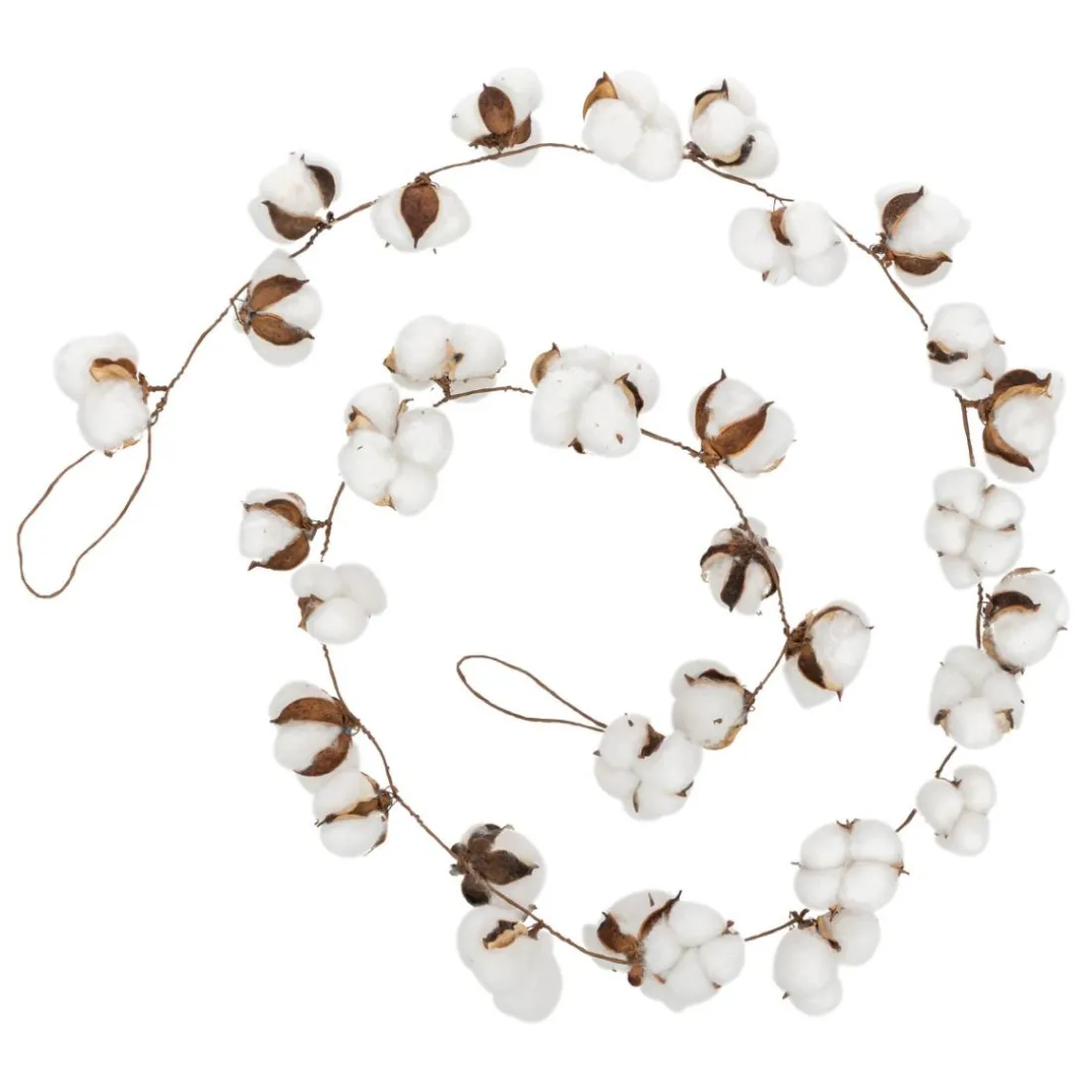 Guirlande de Noël en plastique fleurs de coton