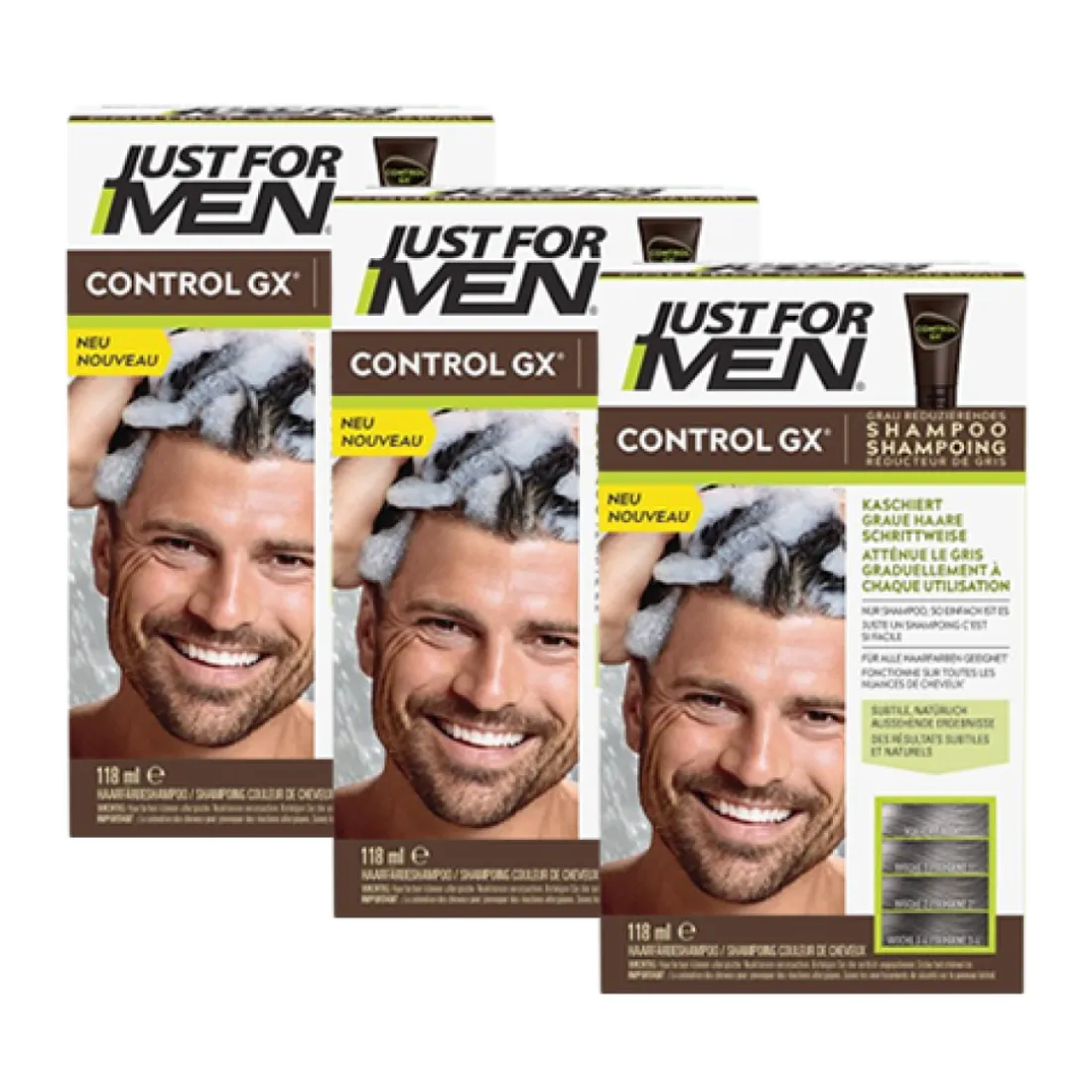 GX Control - 2 en1 Shampooing & Après-shampooing Colorant Réducteur de Gris - X3