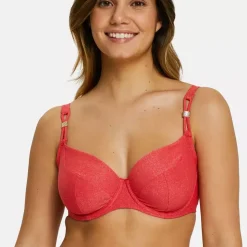 Haut de bain emboitant avec armatures rouge