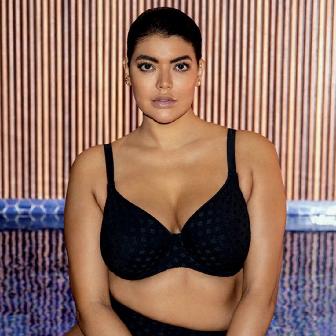 Haut de bikini plongeant - Noir