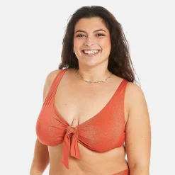 Haut de maillot de bain à armatures orange