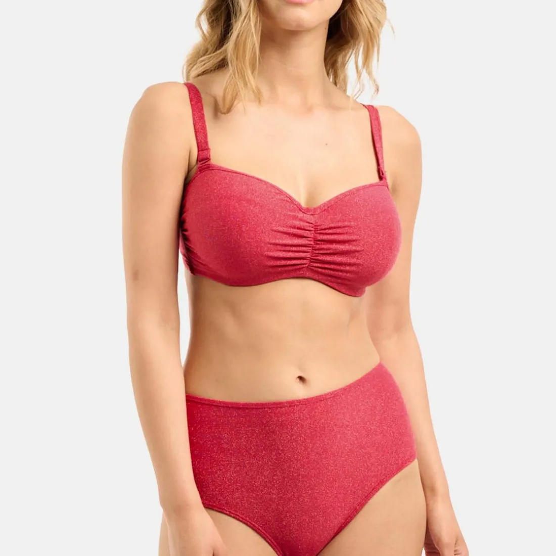 Haut de maillot de bain bandeau mousse armatures - rose