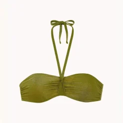 Haut de maillot de bain bandeau à nouer Comporta vert