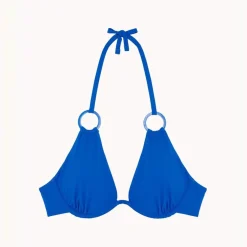 Haut de maillot de bain foulard à armatures - Bleu