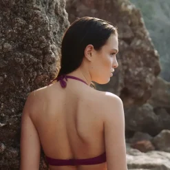 Haut de maillot de bain foulard à armatures - Violet