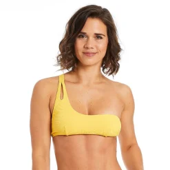 Haut de maillot de bain one shoulder jaune Mykonos