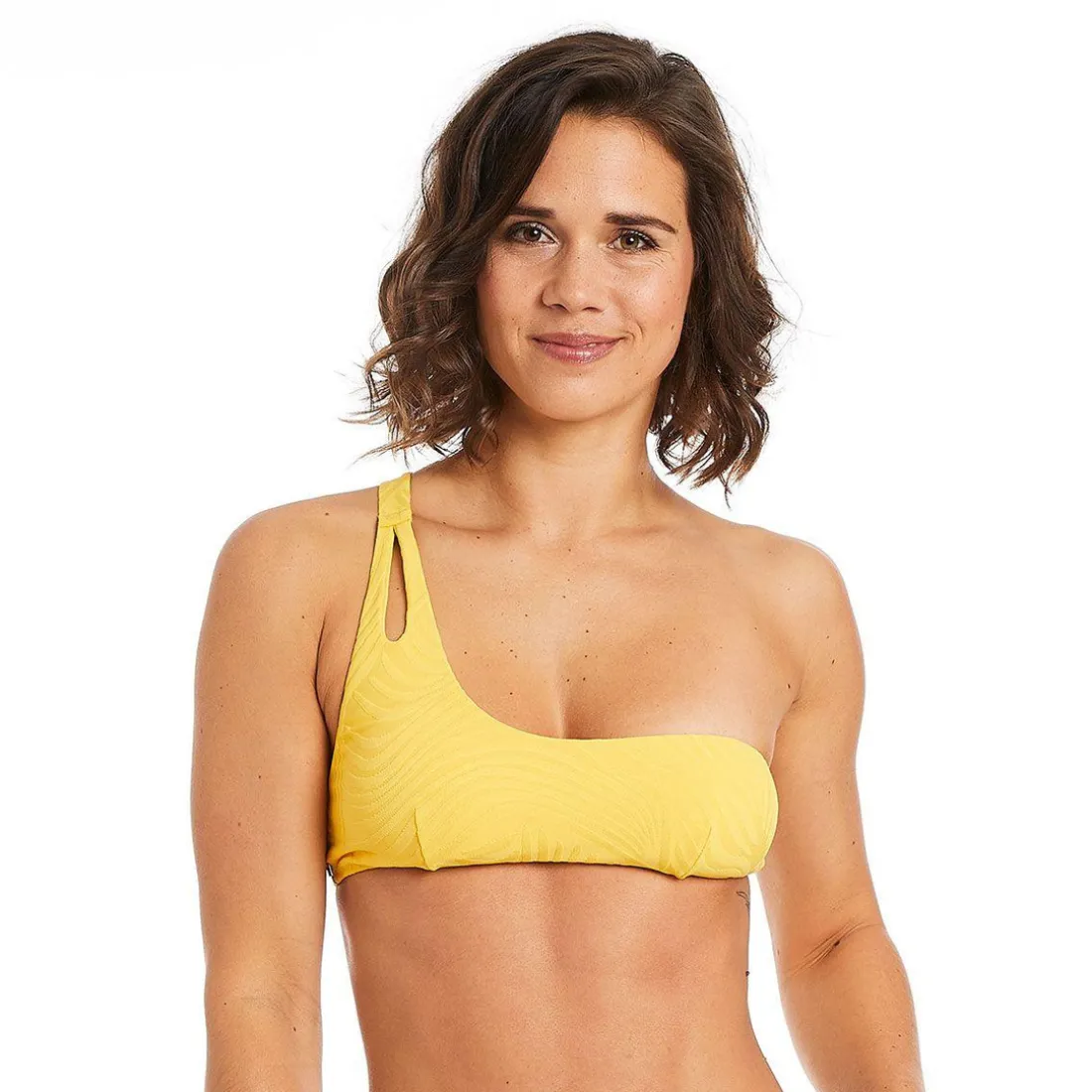 Haut de maillot de bain one shoulder jaune Mykonos