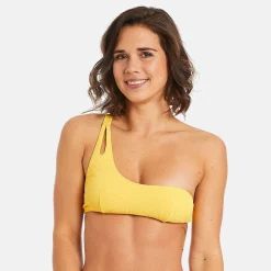 Haut de maillot de bain one shoulder jaune Mykonos