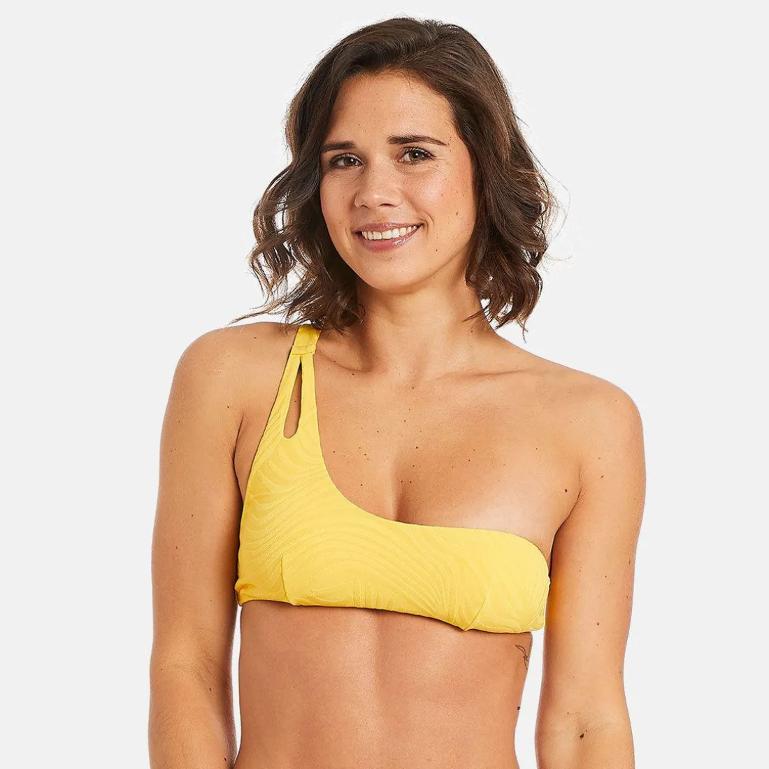 Haut de maillot de bain one shoulder jaune Mykonos