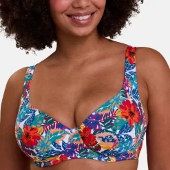 Haut de maillot de bain plongeant avec armatures