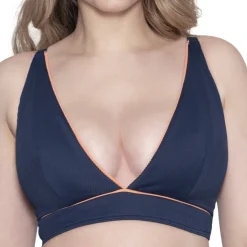 Haut de maillot de bain triangle sans armatures bleu