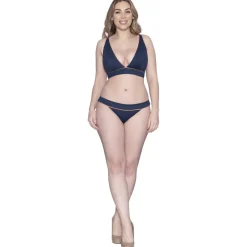 Haut de maillot de bain triangle sans armatures bleu