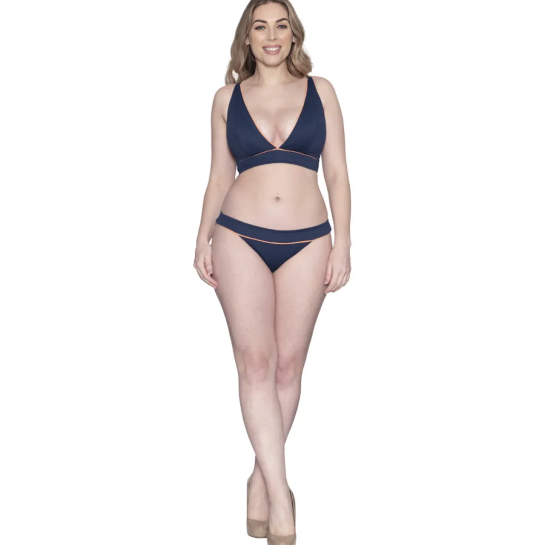 Haut de maillot de bain triangle sans armatures bleu