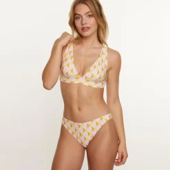 Haut de maillot de bain triangle rose Seventies