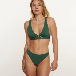 Haut de maillot de bain triangle kaki Amour vert
