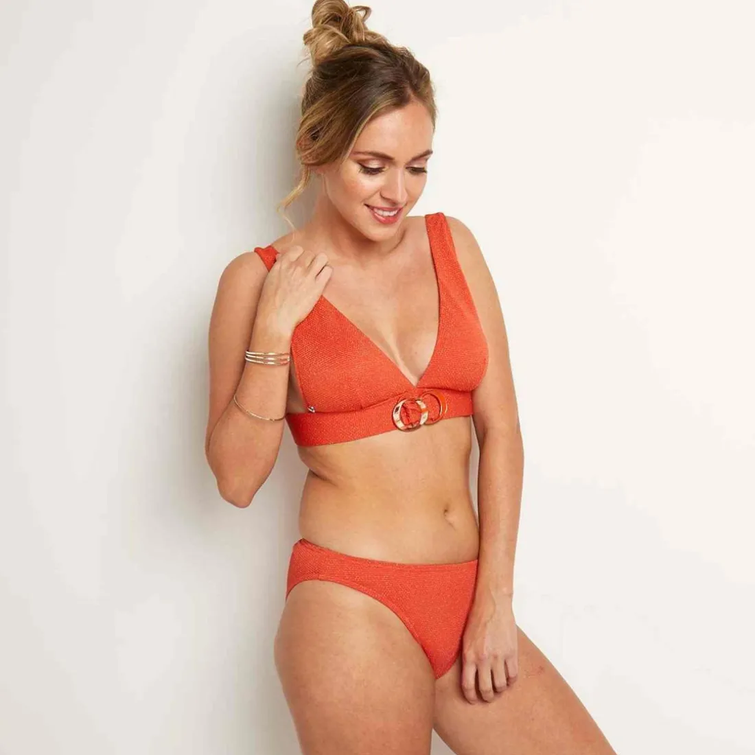 Haut de maillot de bain triangle Orange