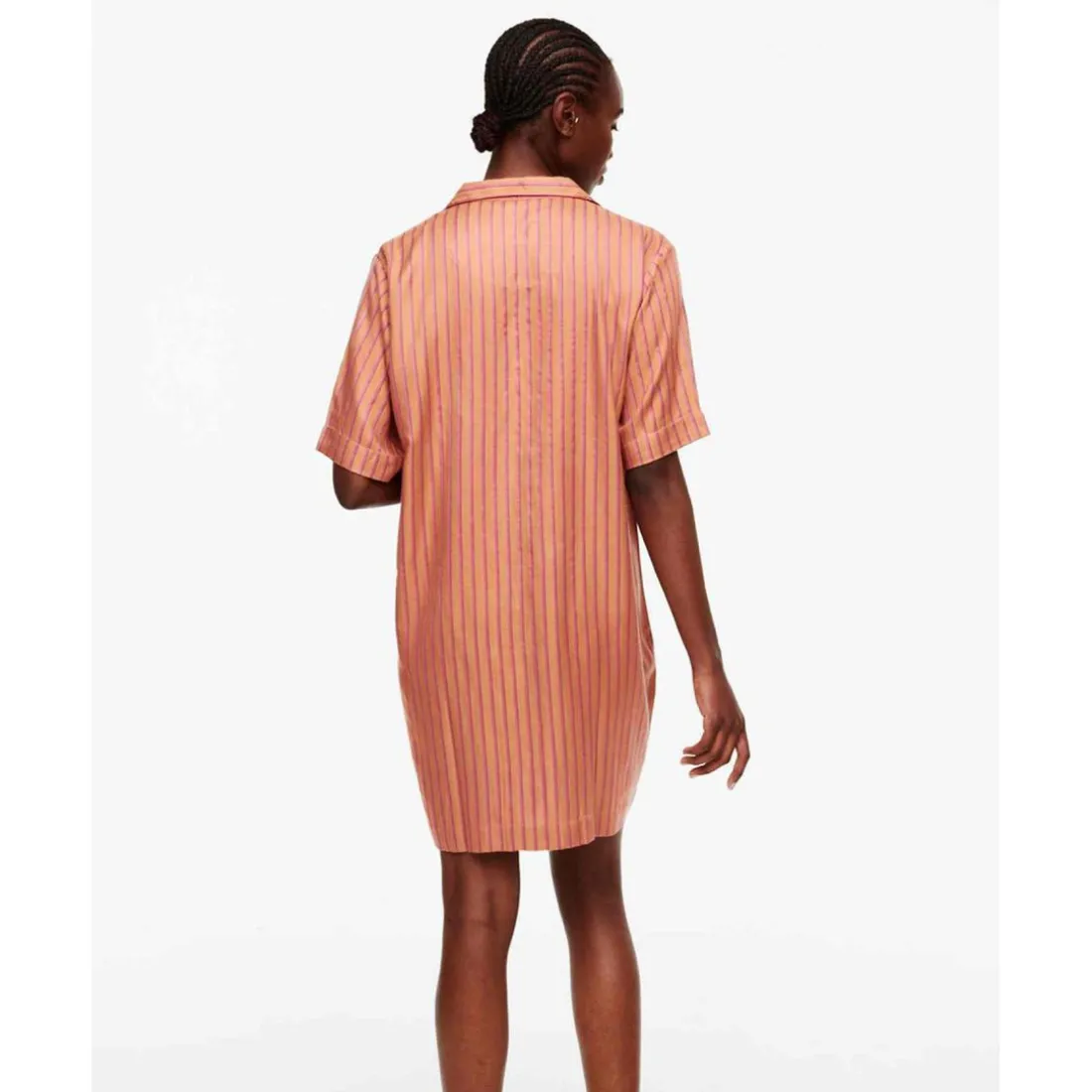 Haut de pyjama - Chemise Longue à manches courtes - Orange Femilet - ANNA en viscose