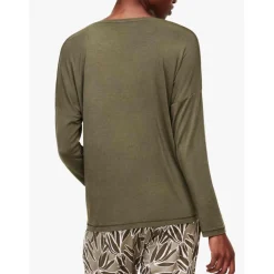 Haut de pyjama - T-shirt à manches longues - Vert Chantelle en coton modal