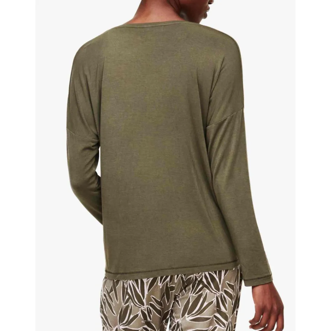 Haut de pyjama - T-shirt à manches longues - Vert Chantelle en coton modal